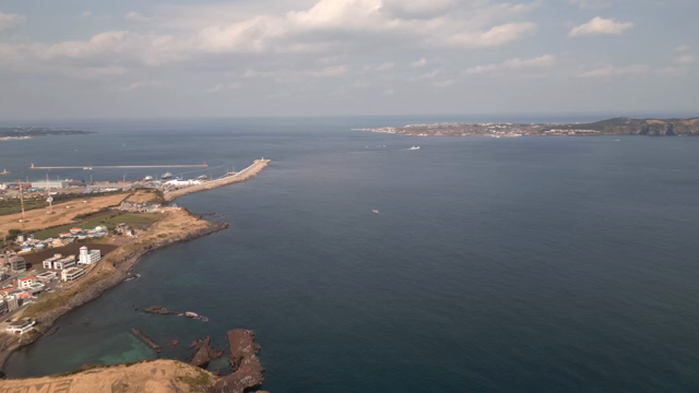 Coastal town and vast ocean view