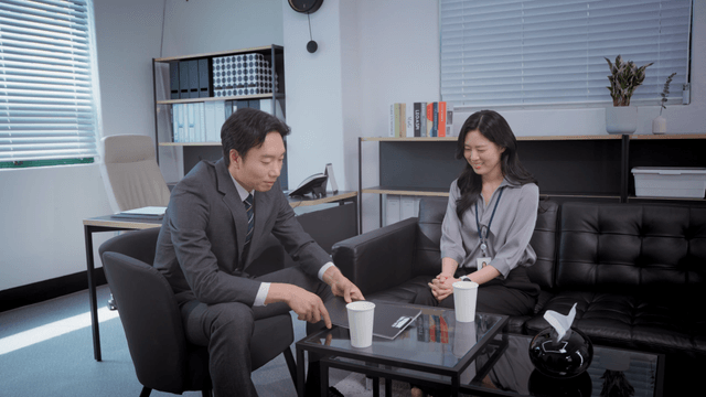 Office meeting with a focused discussion