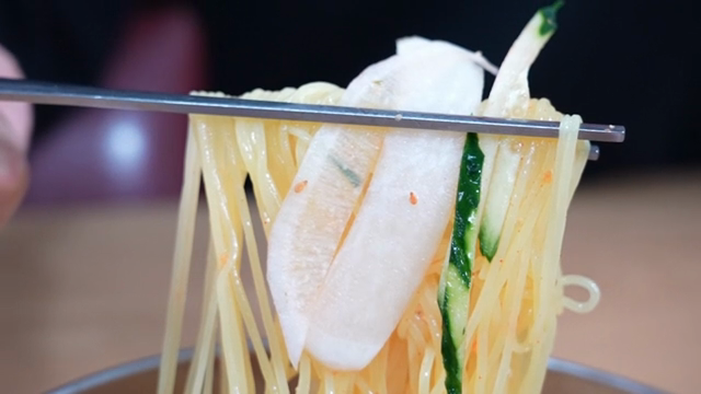 Cold Buckwheat Noodles with radish and cucumber
