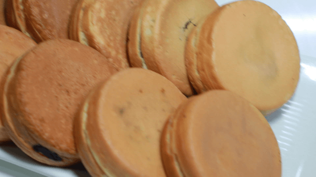 Neatly arranged red bean cakes on a plate