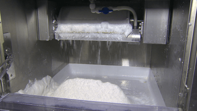 Ice coming out of a ice shavers