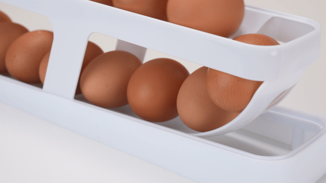 Eggs neatly arranged in a white tray