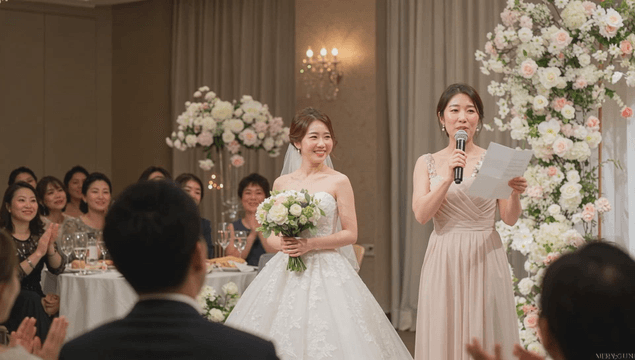 A joyful wedding ceremony with guests