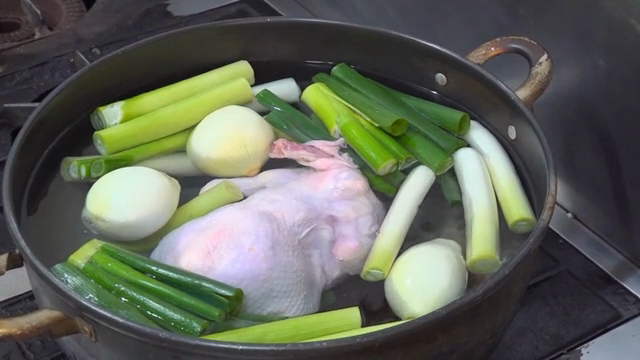 Chicken and vegetables in a pot