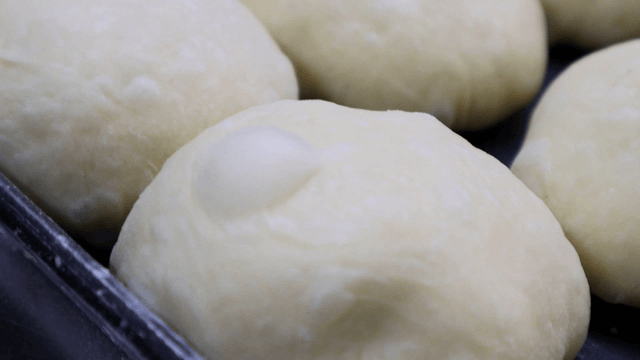 Dough rising on a baking tray
