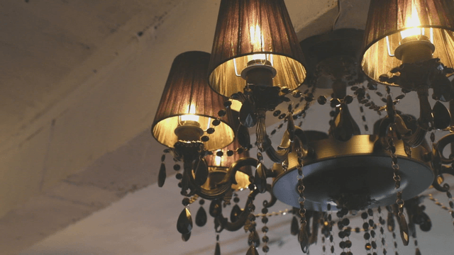 Elegant chandelier with warm lighting