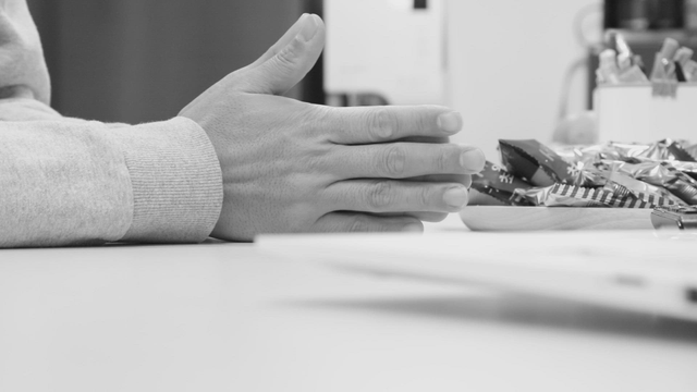 Hands gesturing during a meeting