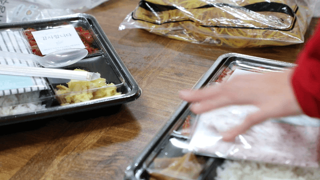 Korean lunch boxes with side dishes