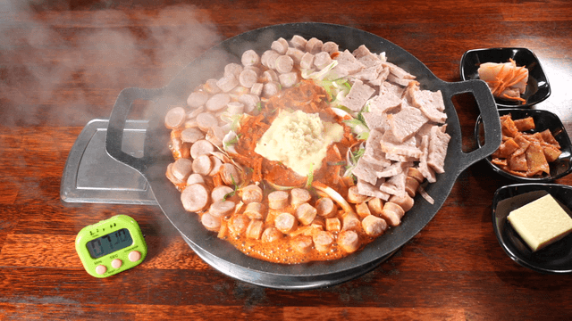 Side dishes and stir-fried sausage plate