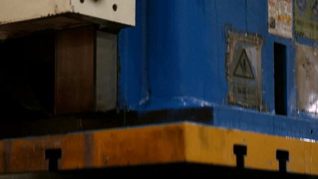 Close-up of industrial machinery in operation