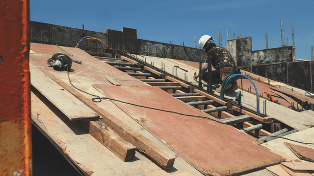 Construction worker on a building site