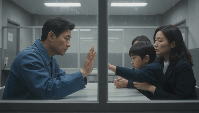 Family visiting imprisoned man