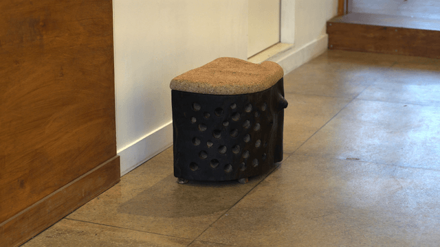 Unique wooden chair in a modern interior