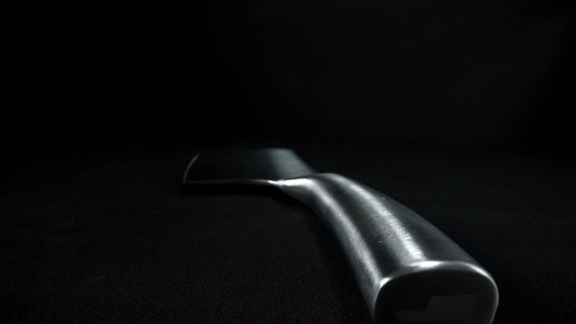 Close-up of a shiny kitchen knife