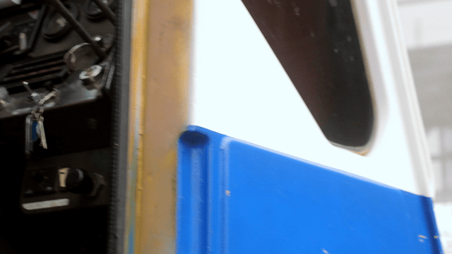 Construction site with vehicle interior