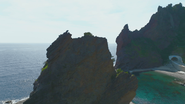 Rocky coastline with clear blue sea