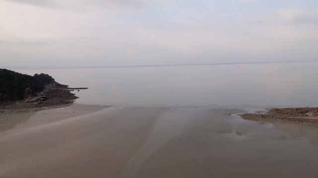 A serene beach with a vast horizon