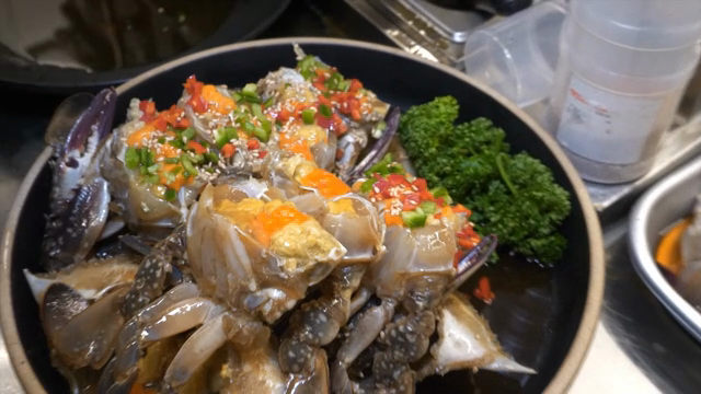 Freshly prepared Soy Sauce Marinated Crab