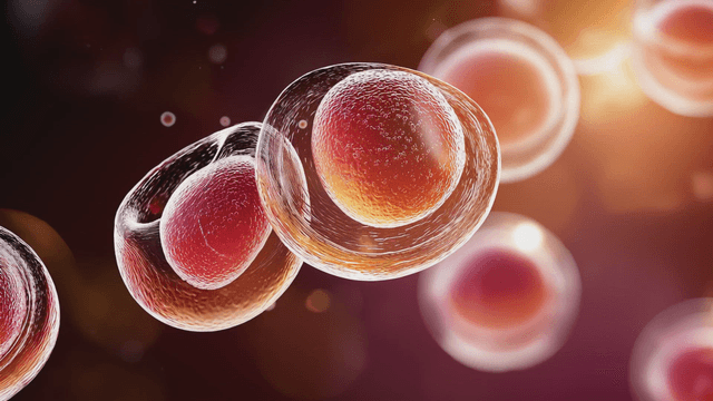 따뜻한 빛 아래 부딪히는 미세 세포