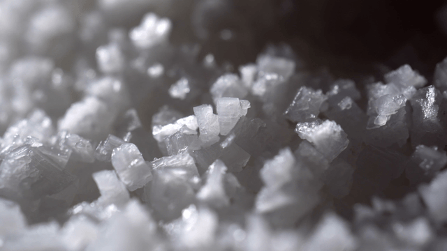 Close-up of crystalline salt structures
