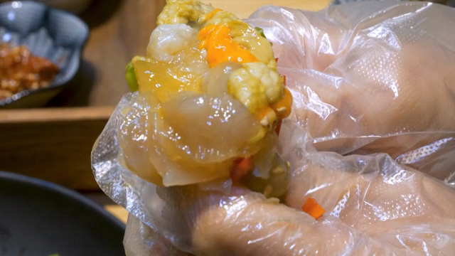 Freshly prepared Soy Sauce Marinated Crab
