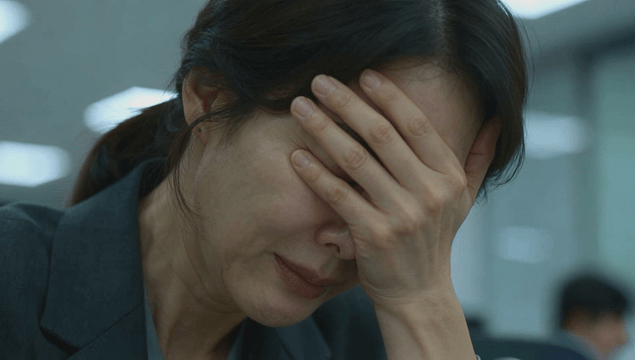 Stressed woman in an office