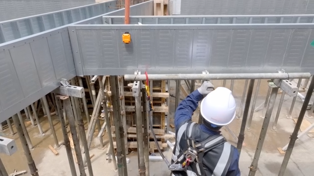 construction site with metal framework