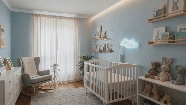Cozy and well-decorated nursery room