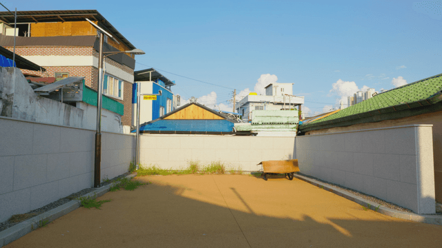 Quiet town alley with a cart