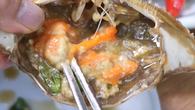 Freshly prepared Soy Sauce Marinated Crab