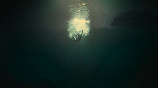 A person struggling in the sea