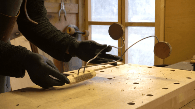 Wooden craft piece made in a cozy workshop