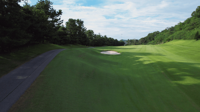 Scenic golf course surrounded by trees