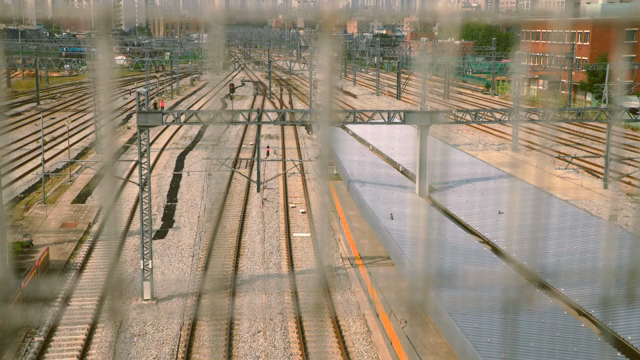 Railway tracks and station platform