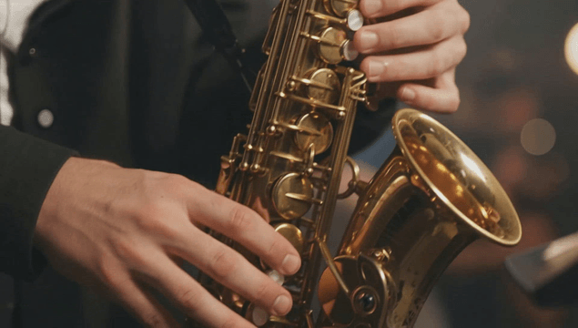 Musician playing the saxophone