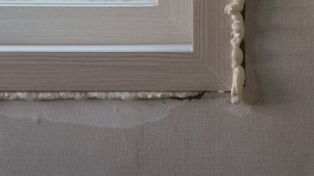 Window frame with insulation foam