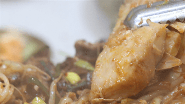 Cod stew with vegetables and bean sprouts