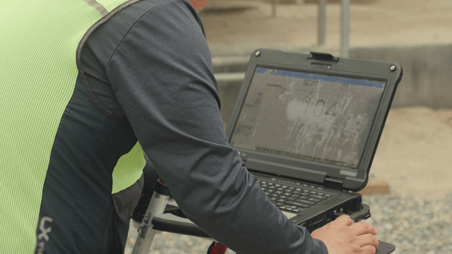 Laptop used at a construction site