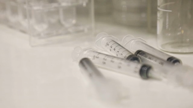 Syringes on a table