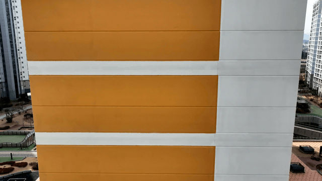 Colorful apartment building exterior