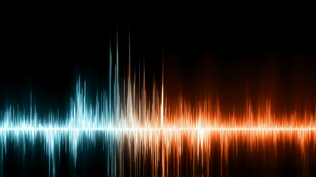 Vibrant and dynamic sound waves on a dark background