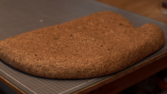 Cork craft pieces on a cutting mat