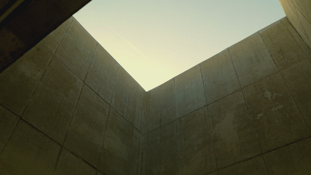 Concrete walls with a view of the sky