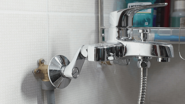 Shiny bathroom faucet