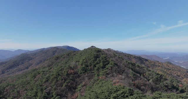 Vast mountain range under a clear sky