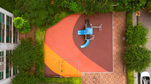 Colorful playground in an urban area