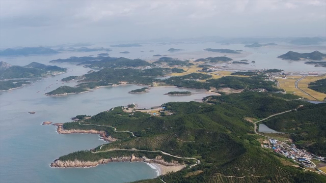Scenic view of islands and coastline