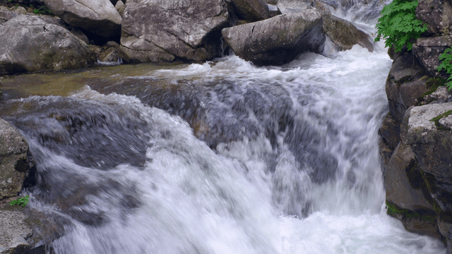 Small waterfall flowing over rocks