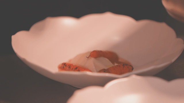 Delicately garnished gourmet carrot dish