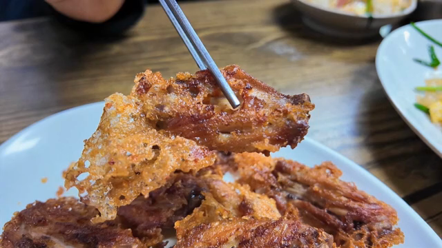 Crispy fried chicken wings on a plate